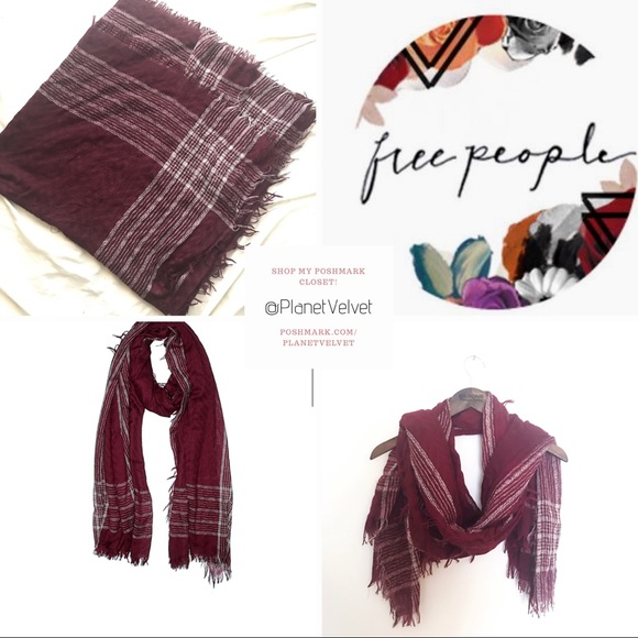 Free People Accessories - FREE PEOPLE Oversized Burgundy Wrap Scarf